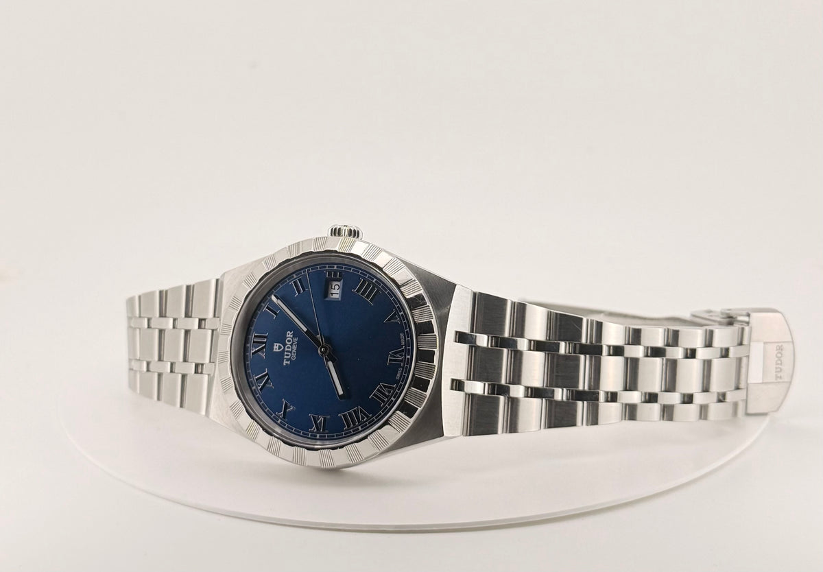 TUDOR Royal 28500 38mm Blue Dial Roman Date Steel Bracelet Full Set - 2022